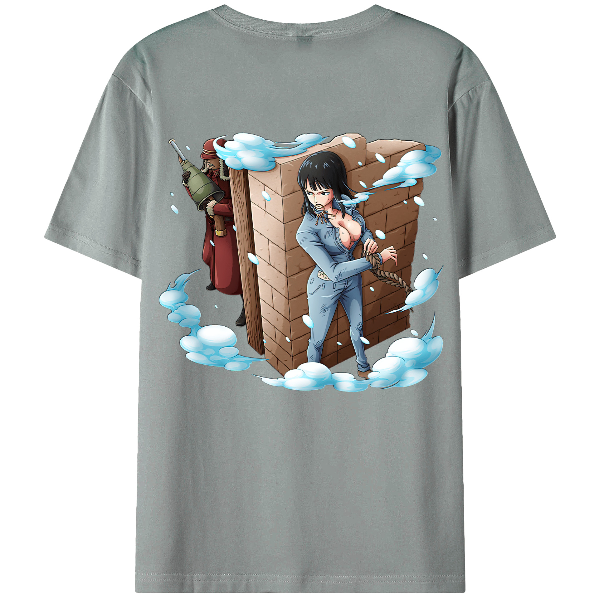 ワンピース ニコ・ロビン ONE PIECE Nico Robin 綿100％ メンズ半袖Tシャツ（バックプリント） 通気性